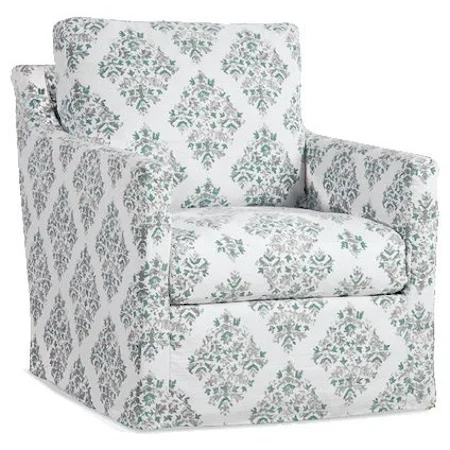 Slipcover Swivel Glider Chair with Track Arms